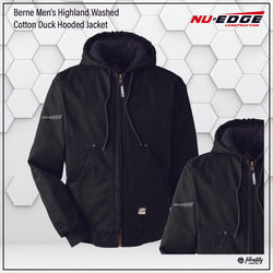 Berne Men's Highland Washed Cotton Duck Hooded Jacket